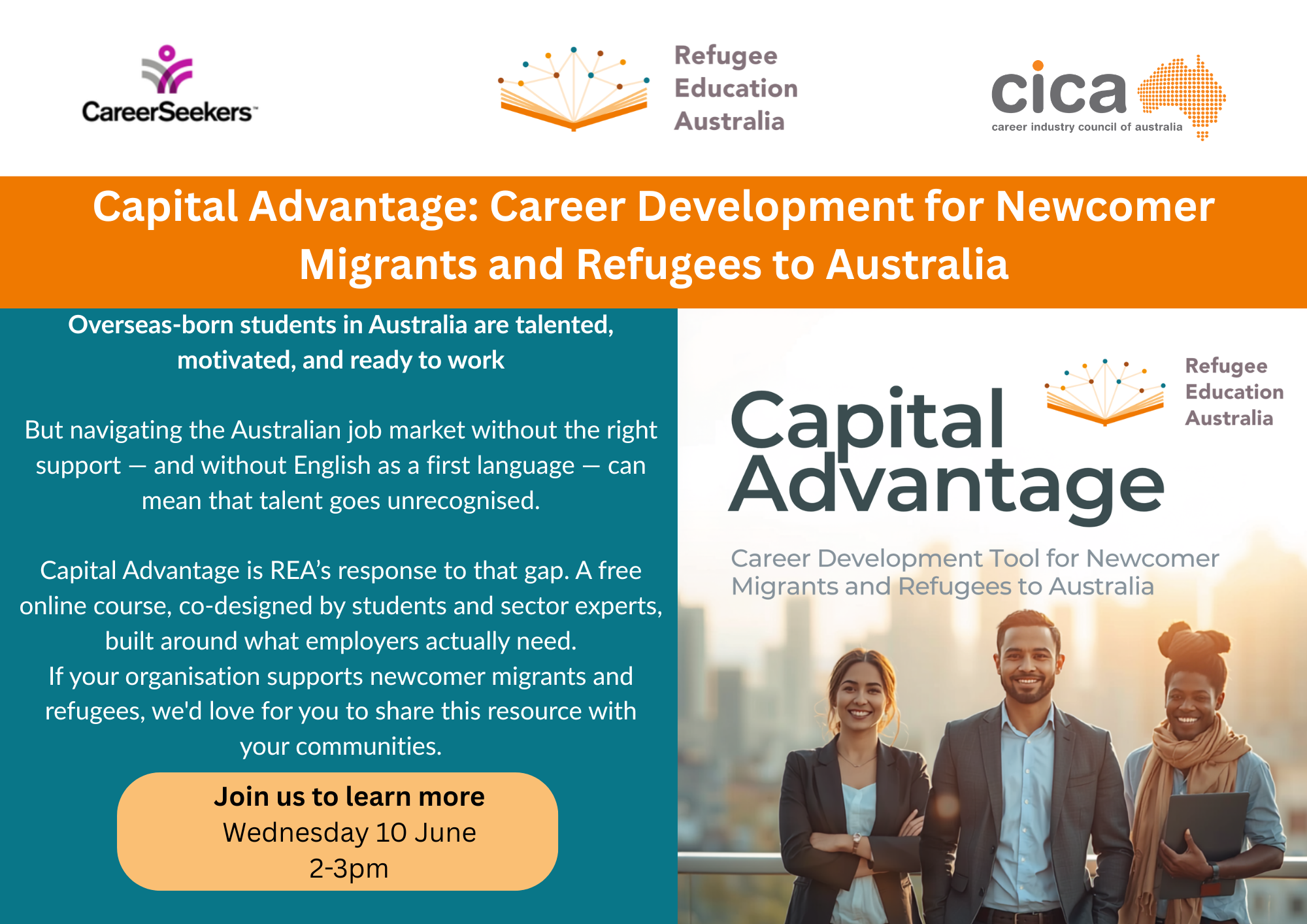June 2026: Capital Advantage: Career Development Tool for Newcomer Migrants and Refugees to Australia